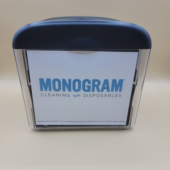 Interfold Napkin Dispenser Table Top Black Plastic Monogram Cleaning Disposables - Picture 4 of 12